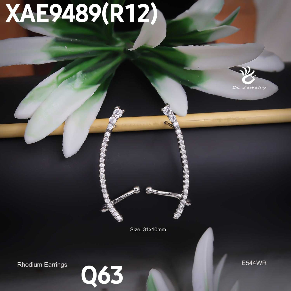 AD RODIUM EARCUFF earrings STUD Tops