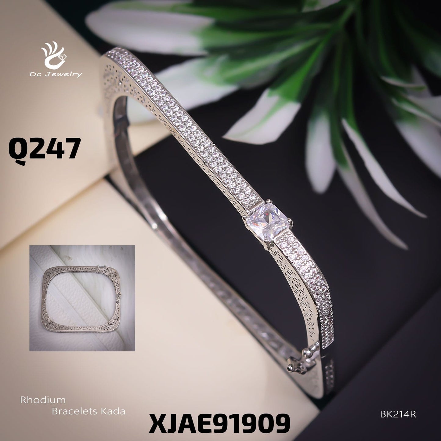 AD DOUBLE TONE/ RODIUM / ROSE GOLD (COPPER) BRACELATE KADA- BK214