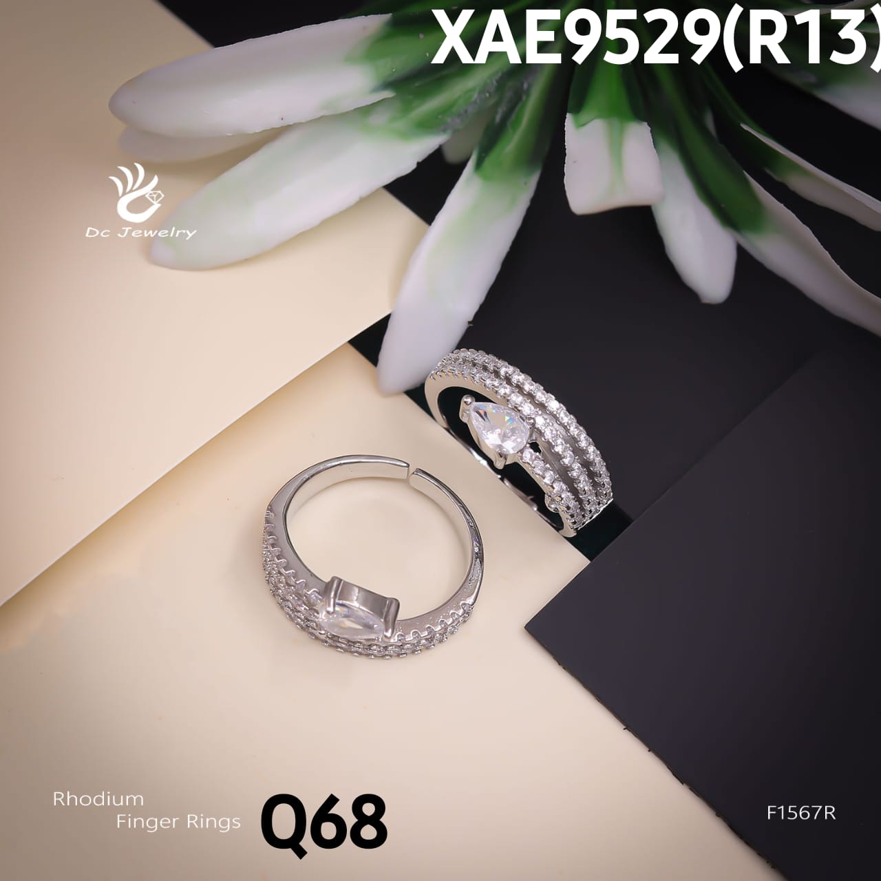 AD RODIUM PLATED RINGS FREE size-F1567R