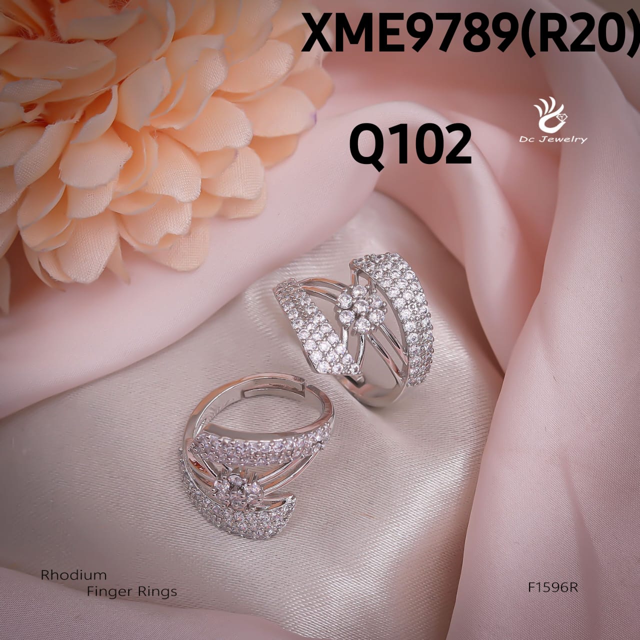 AD RODIUM PLATED RINGS FREE size-F1596R