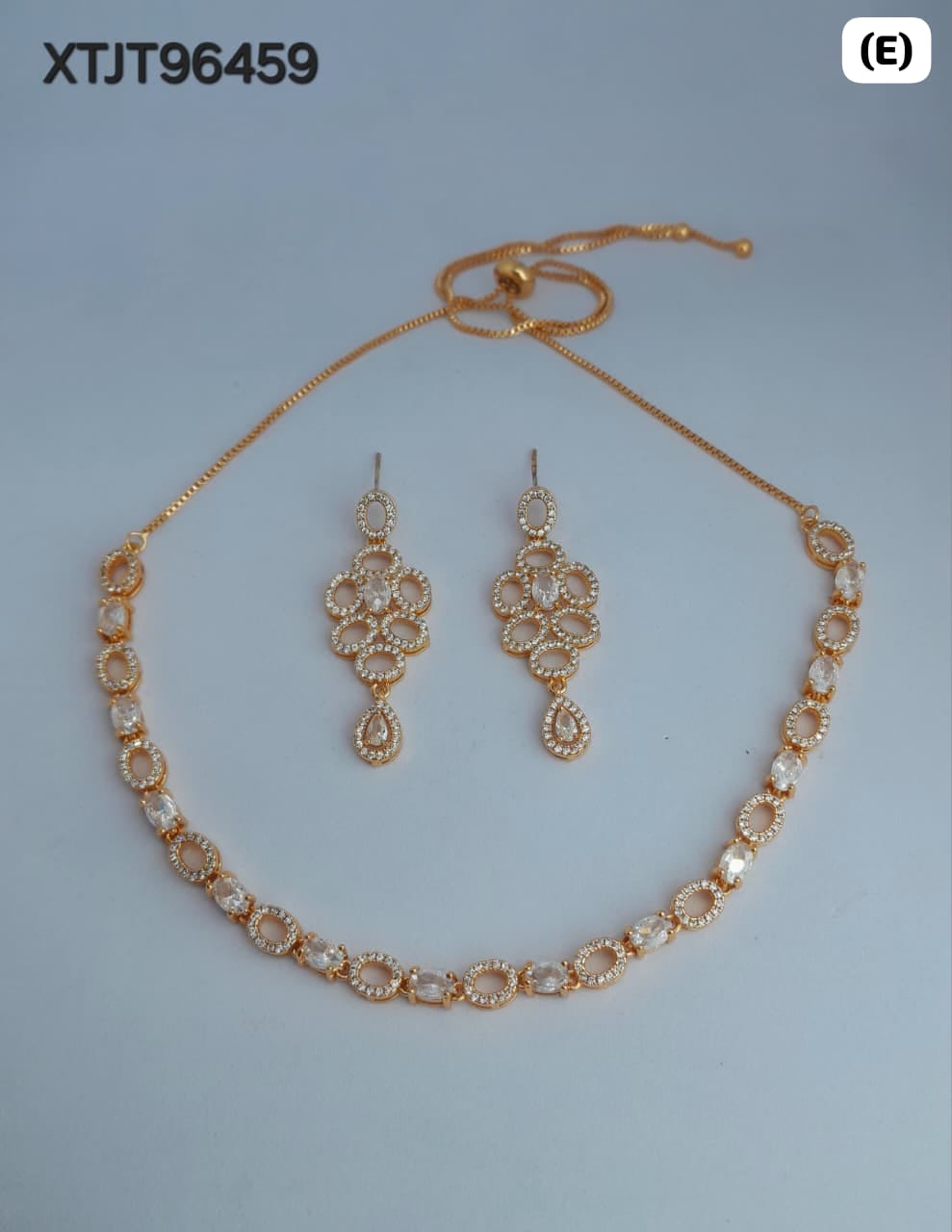 AD ROSE GOLD NECKLACE WITH EARRINGS HSABC07