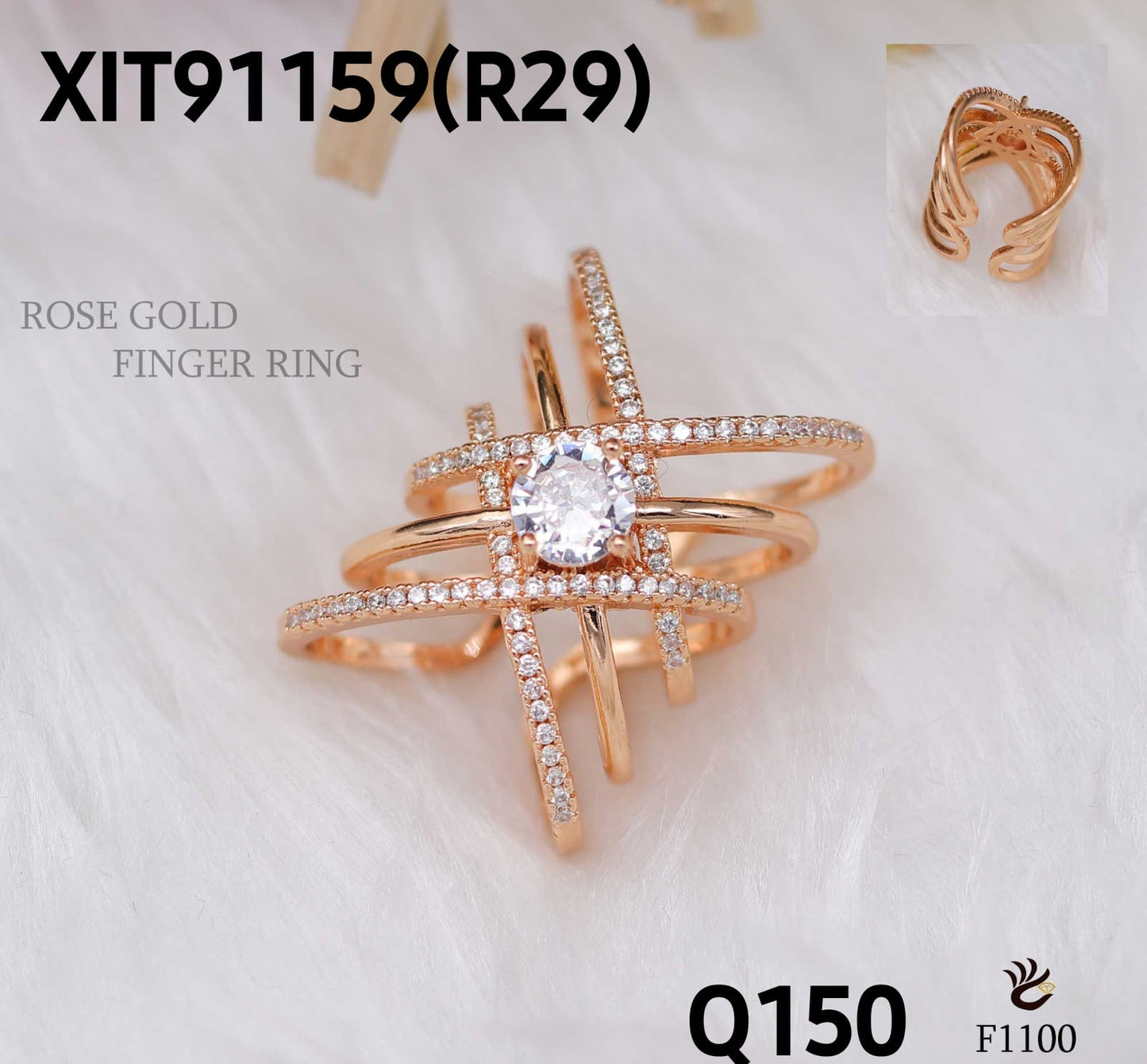 AD ROSE GOLD RINGS FREE size-F1100