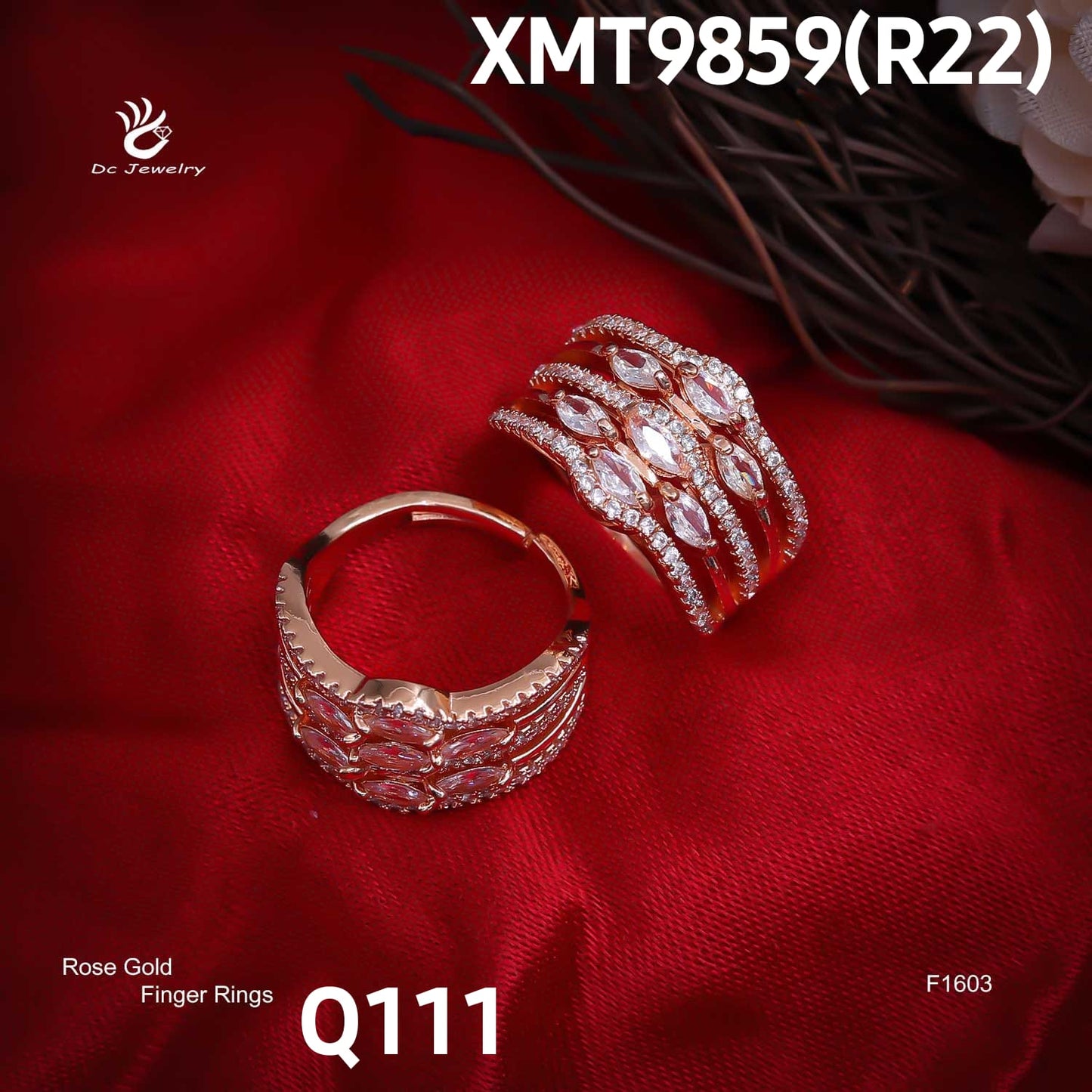 AD ROSE GOLD RINGS FREE size-F1603