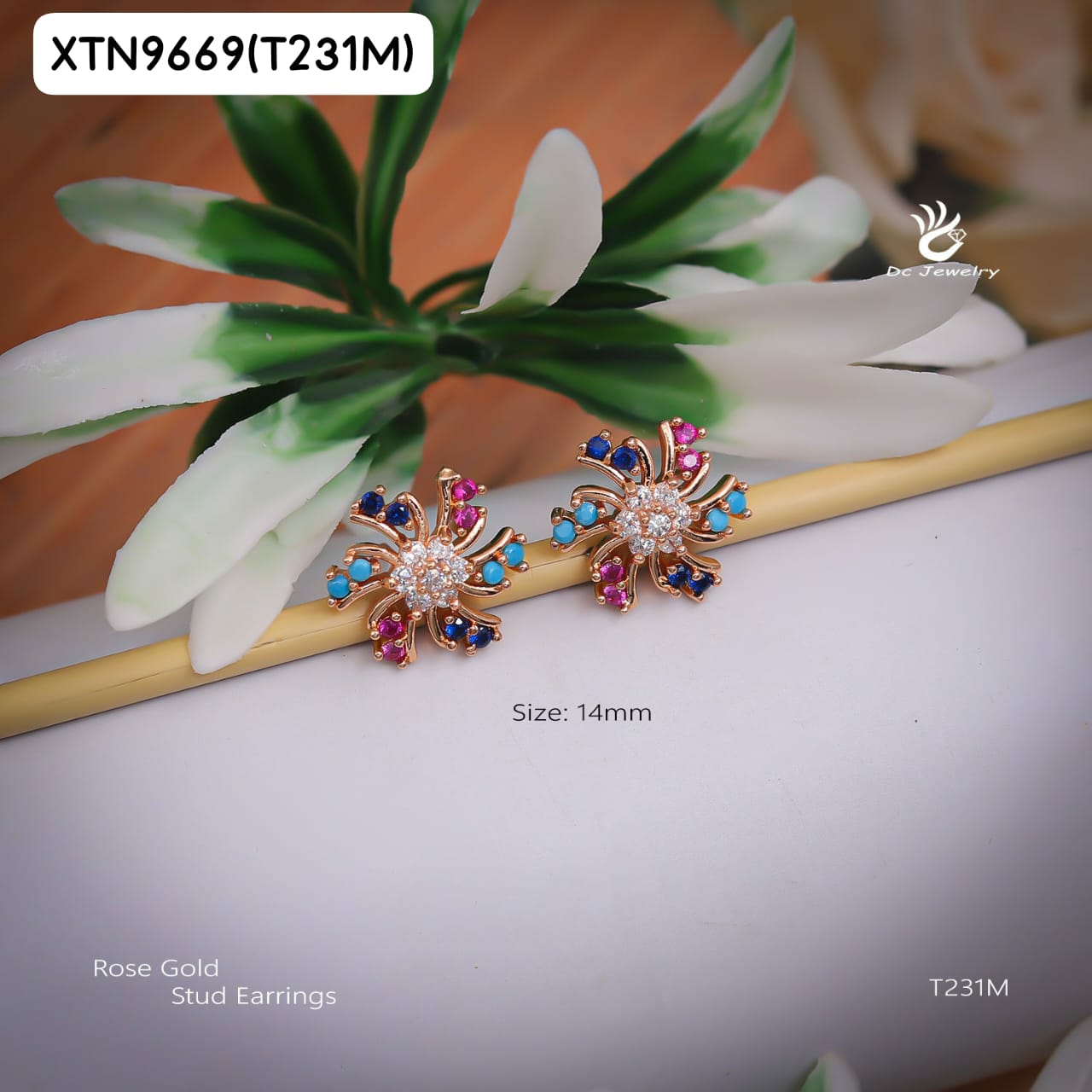 AD Rose Gold EARING TOPS T231M