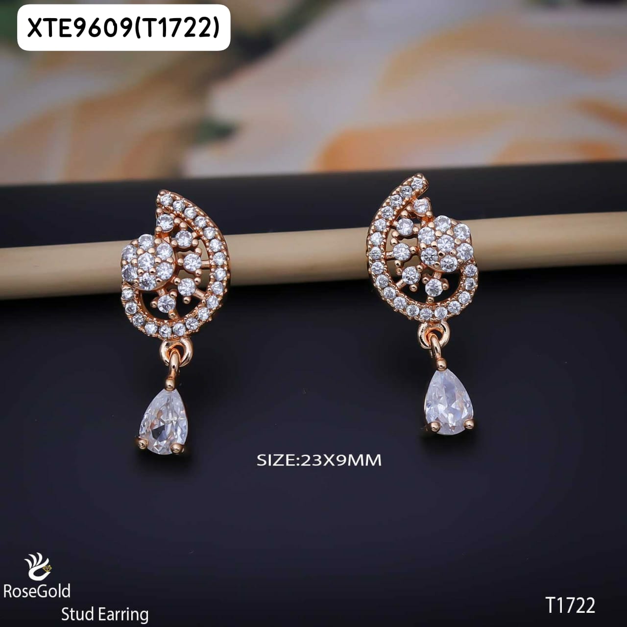 AD Rose Gold EARING TOPS T1722