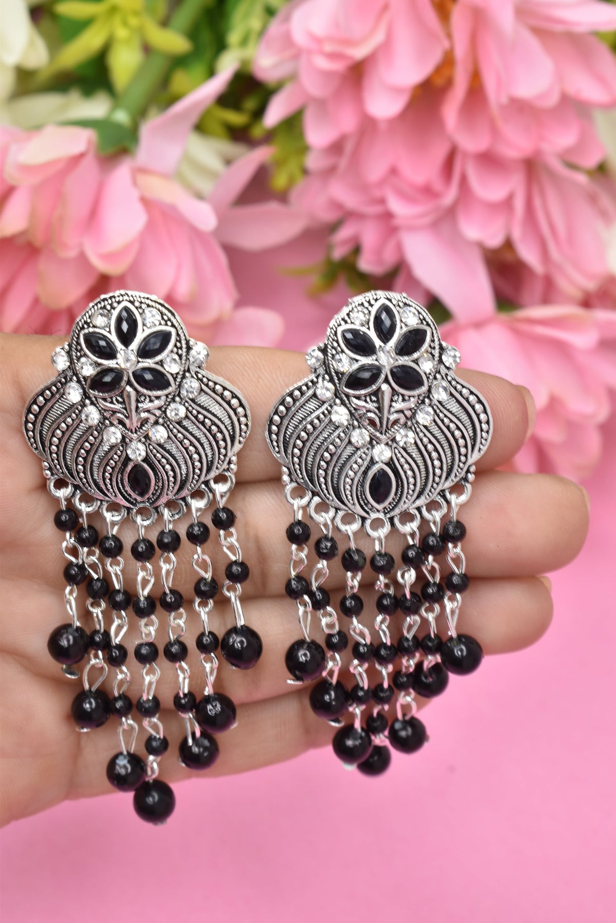 Earrings Jhumaki,Jumakas big,jhumkiyaan for women,Stylish partywear multicolored German silver earrings,big partywear bollywood style Earrings