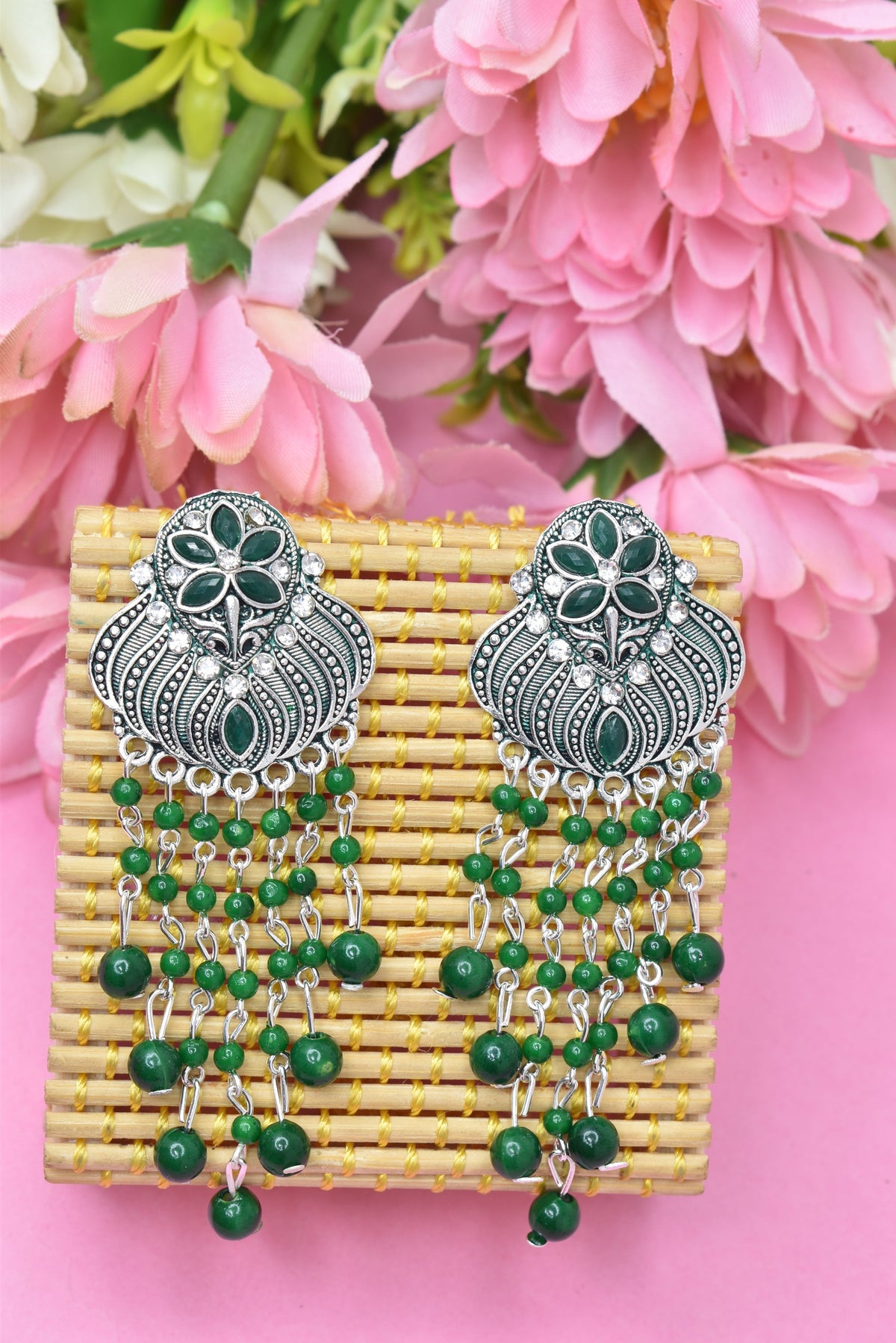 Earrings Jhumaki,Jumakas big,jhumkiyaan for women,Stylish partywear multicolored German silver earrings,big partywear bollywood style Earrings