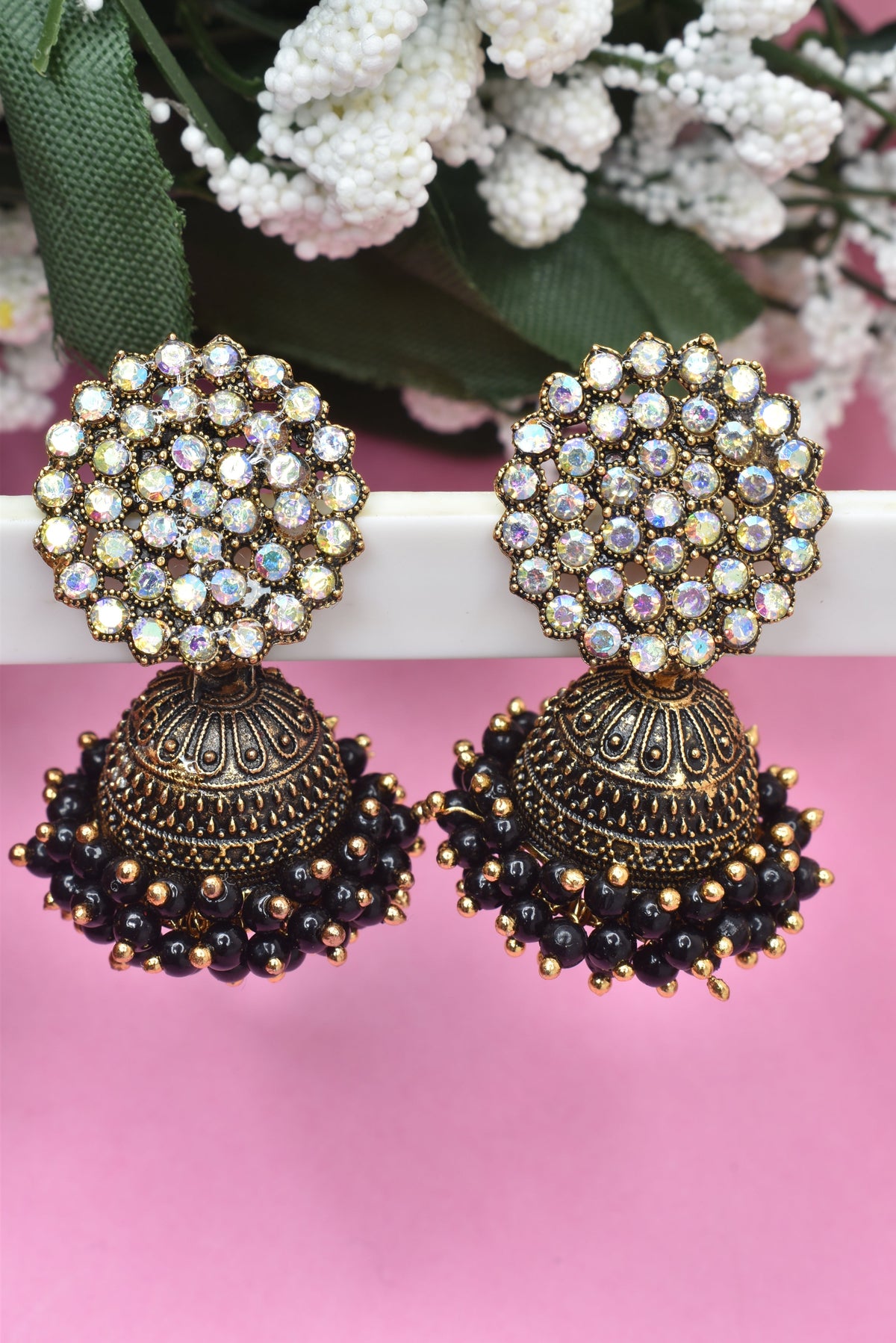 Earrings Jhumaki,Jumakas big,jhumkiyaan for women,Stylish partywear multicolored German silver earrings,big partywear bollywood style Earrings