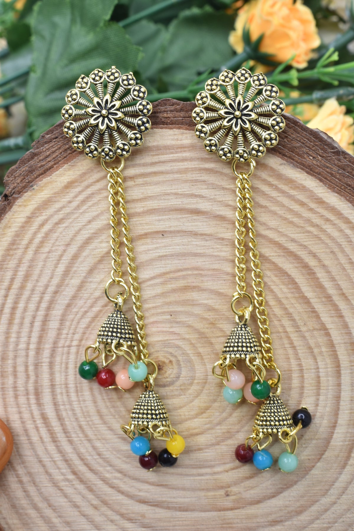 Earrings Jhumaki,Jumakas big,jhumkiyaan for women,Stylish partywear multicolored German silver earrings,big partywear bollywood style Earrings