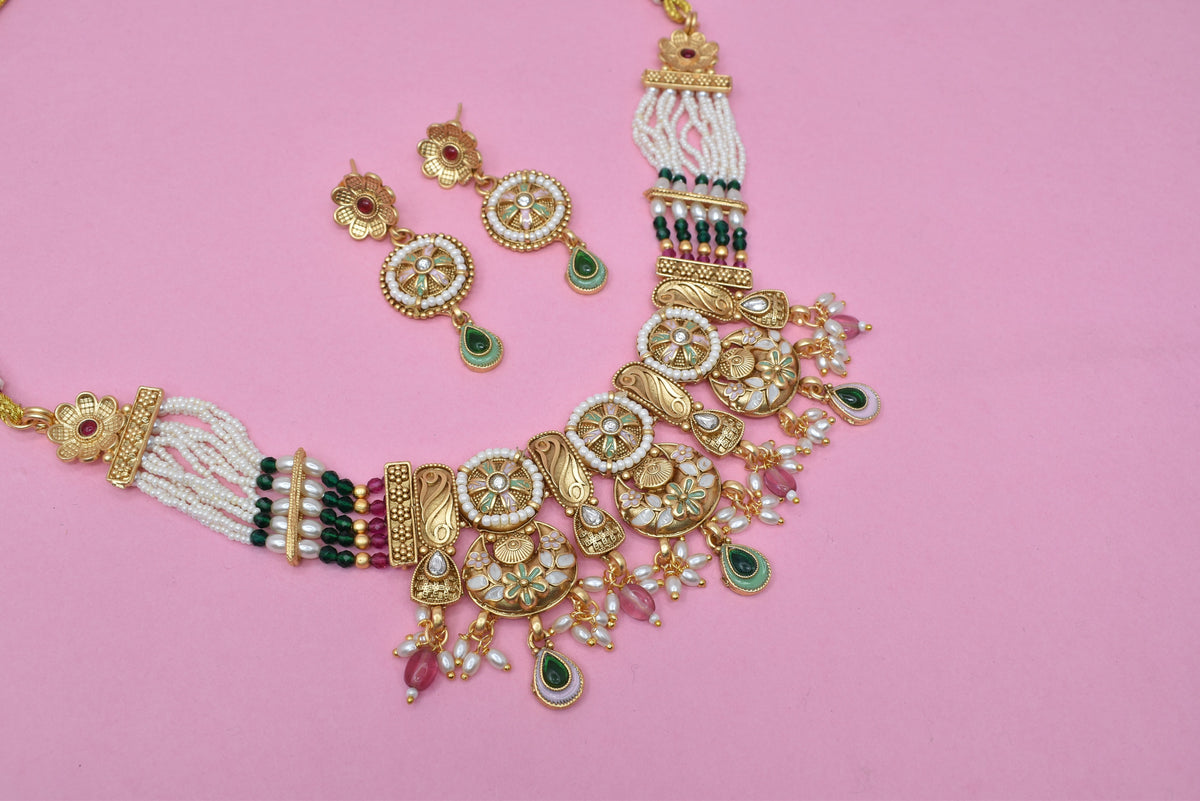 Wedding wear bridal jewelery Partywear necklace jewelry set for women