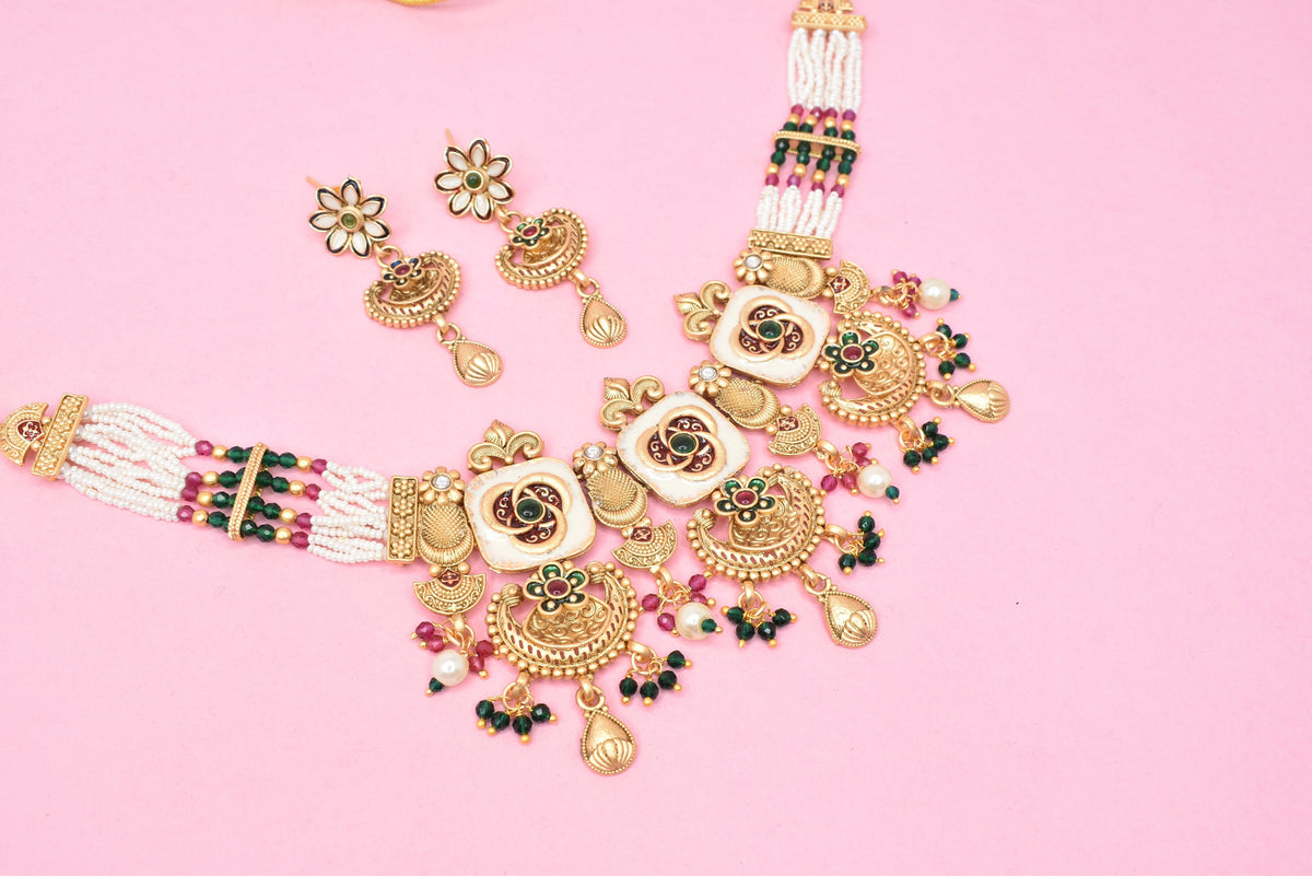 Wedding wear bridal jewelery Partywear necklace jewelry set for women