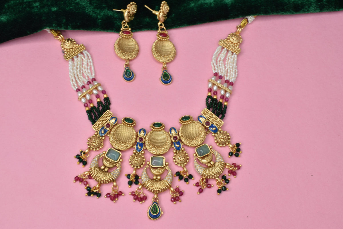 Wedding wear bridal jewelery Partywear necklace jewelry set for women