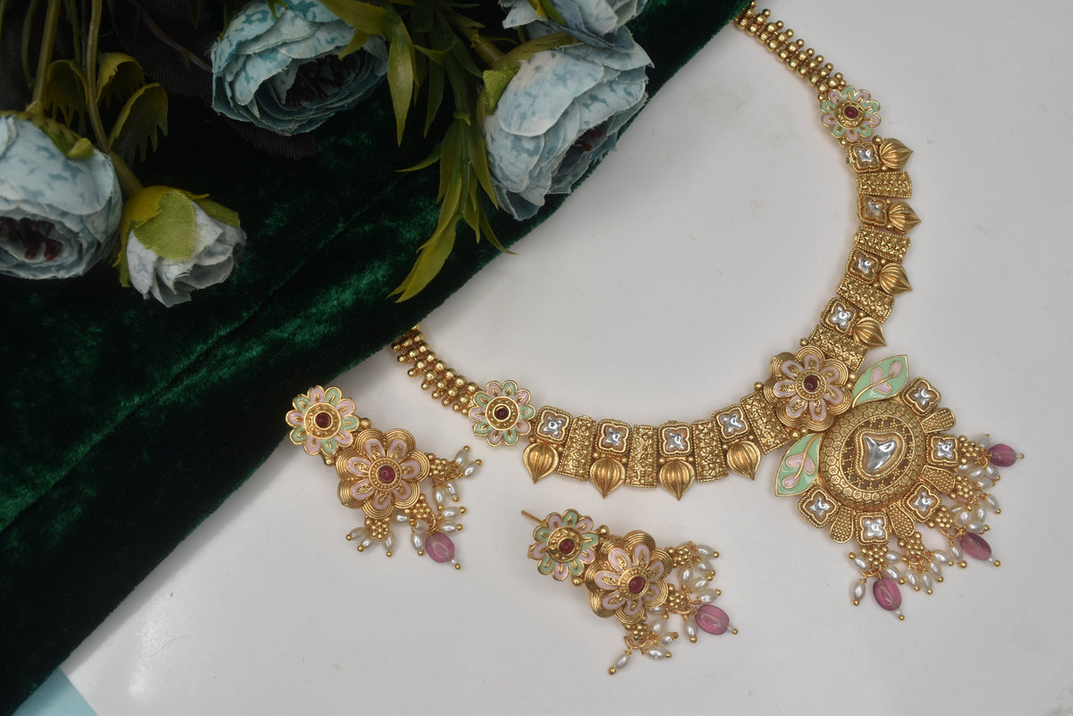 Wedding wear bridal jewelery Partywear necklace jewelry set for women