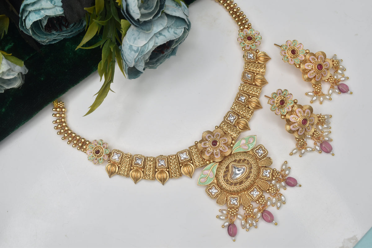 Wedding wear bridal jewelery Partywear necklace jewelry set for women