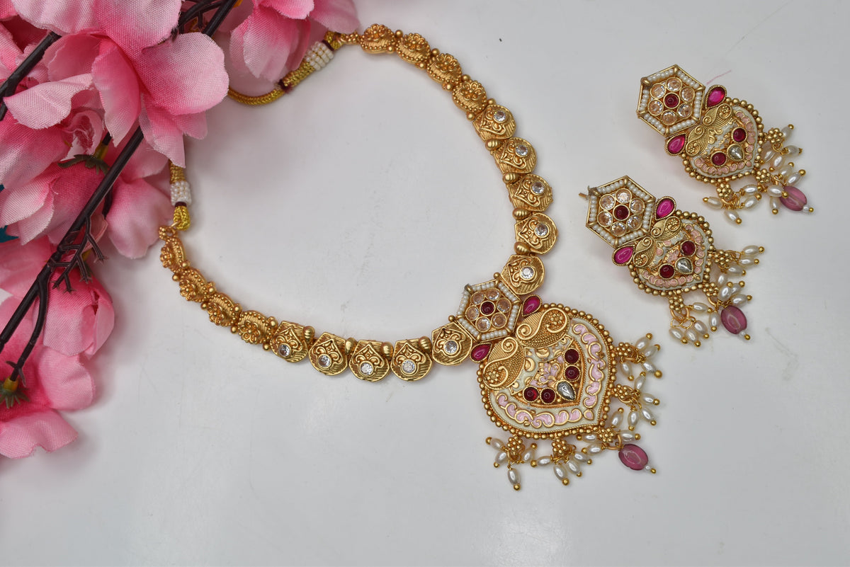 Wedding wear bridal jewelery Partywear necklace jewelry set for women