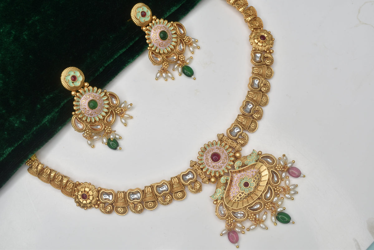 Wedding wear bridal jewelery Partywear necklace jewelry set for women