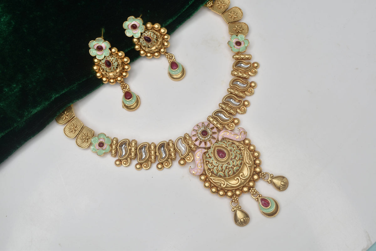 Wedding wear bridal jewelery Partywear necklace jewelry set for women