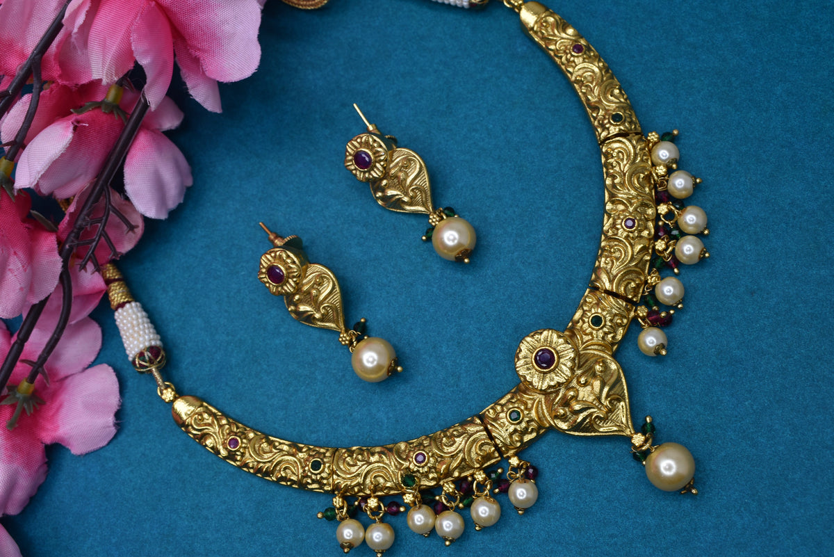 Wedding wear bridal jewelery Partywear necklace jewelry set for women