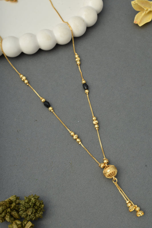 Gold-Toned Stone Studded Mangalsutra Necklace for Women