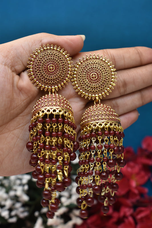 kundan jhumka,meenakari earrings,kahmiri earring,chandbali,chandelier earrings, dome jhumkas,pearl cluster jhumka, long earrings,heavy earrings,big earrings,designer earrings,latest design,new design