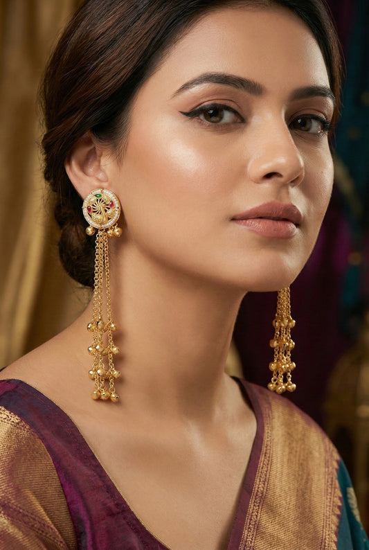 Kashmiri Long Dangling earrings