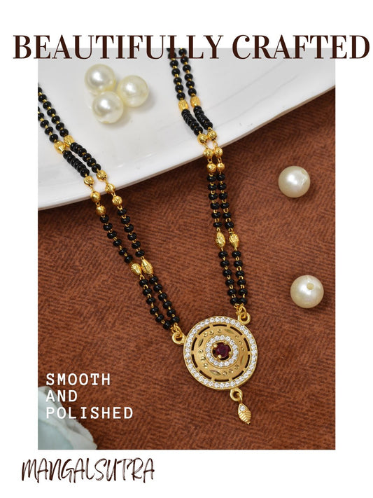 Traditional Mangalsutra for Women, Black Beads Chain with Pendant, Gold Plated Mangalsutra Necklace, Ethnic, Stylish Anniversary, Wedding, Festive Mangalsutra Jewellery for Women-09