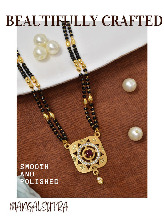 Traditional Mangalsutra for Women, Black Beads Chain with Pendant, Gold Plated Mangalsutra Necklace, Ethnic, Stylish Anniversary, Wedding, Festive Mangalsutra Jewellery for Women-17