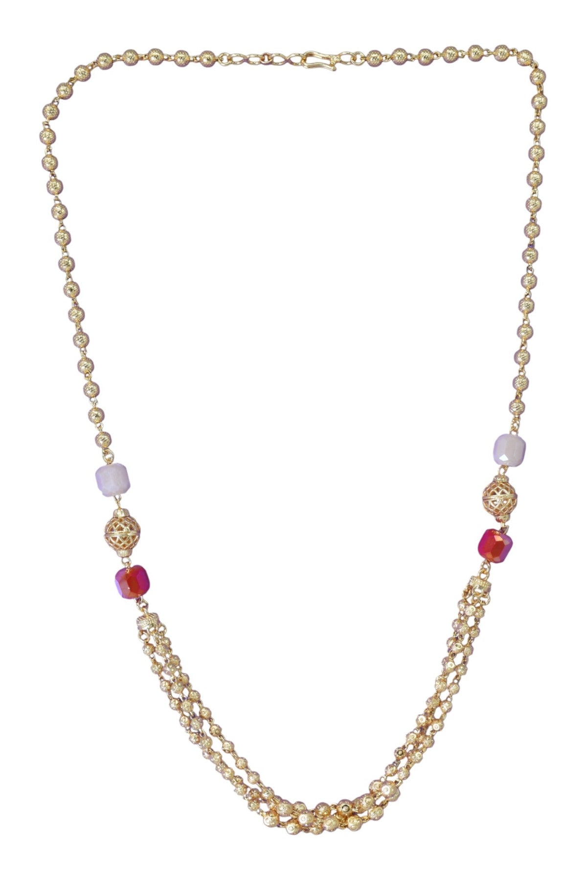 Statement Multilayer Dokiya Chain with Traditional Gemstones