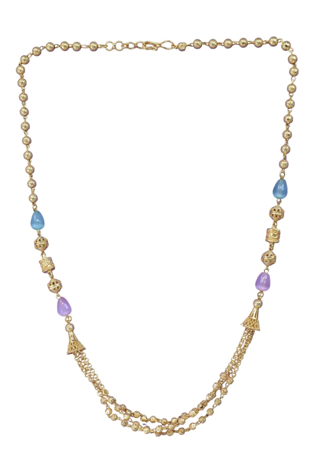 Statement Multilayer Dokiya Chain with Traditional Gemstones