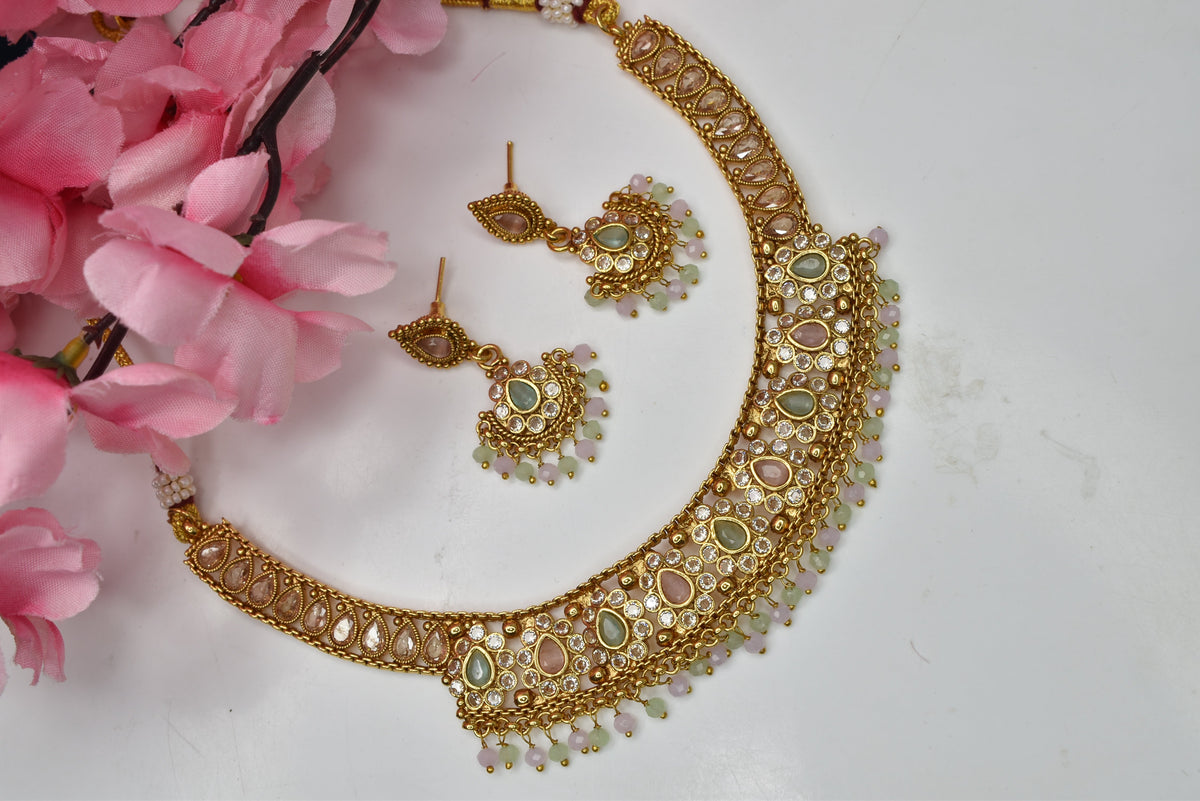 Wedding wear bridal jewelery Partywear necklace jewelry set for women
