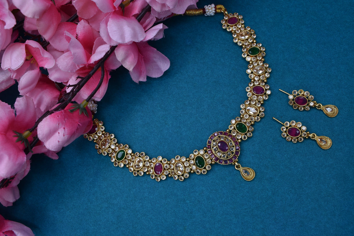 Wedding wear bridal jewelery Partywear necklace jewelry set for women