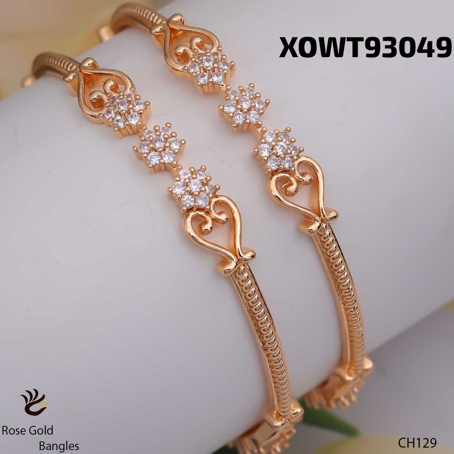 AD ROSE GOLD BANGELS 2 pcs -2.4-2.6-2.8-CH129