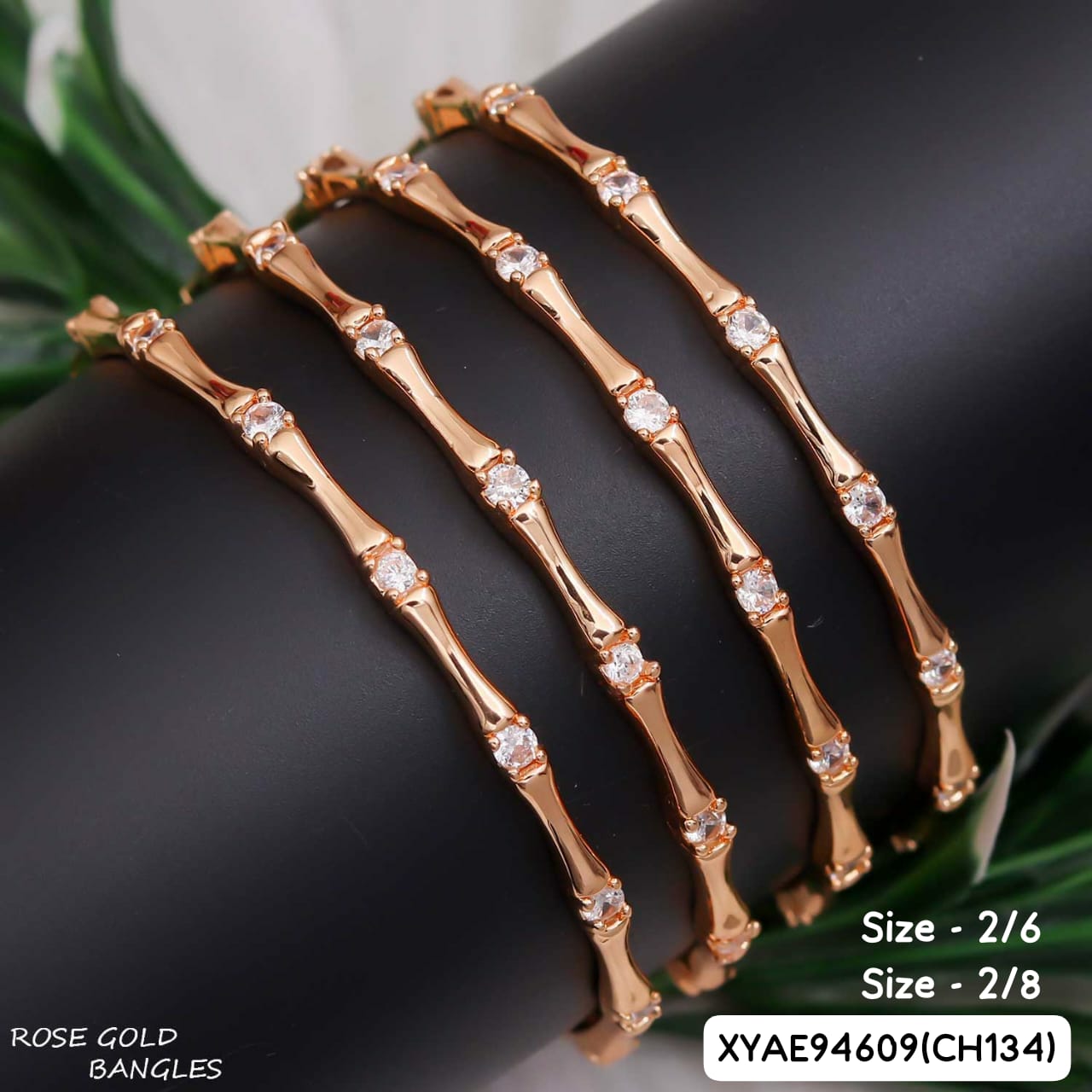 AD ROSE GOLD BANGELS 4 pcs -2.4-2.6-2.8-CH134