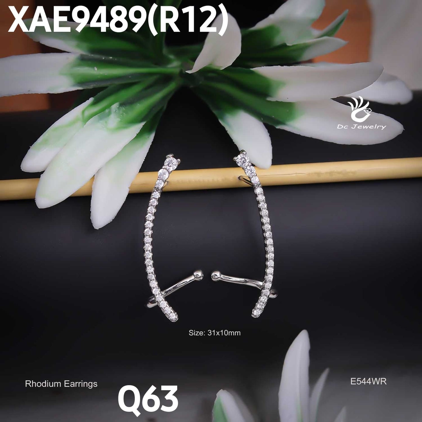 AD RODIUM EARCUFF earrings STUD Tops