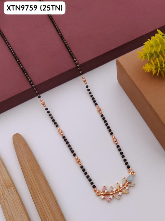 AD ROSE GOLD MANGALSUTRA CZ MULTI COLOUR DES NO 25TN01