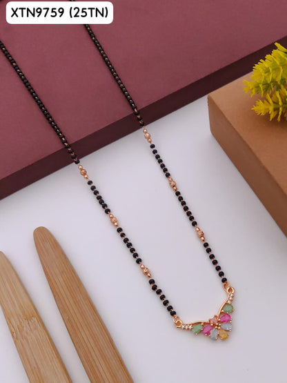 AD ROSE GOLD MANGALSUTRA CZ MULTI COLOUR DES NO 25TN01