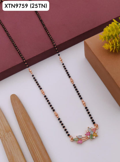 AD ROSE GOLD MANGALSUTRA CZ MULTI COLOUR DES NO 25TN01