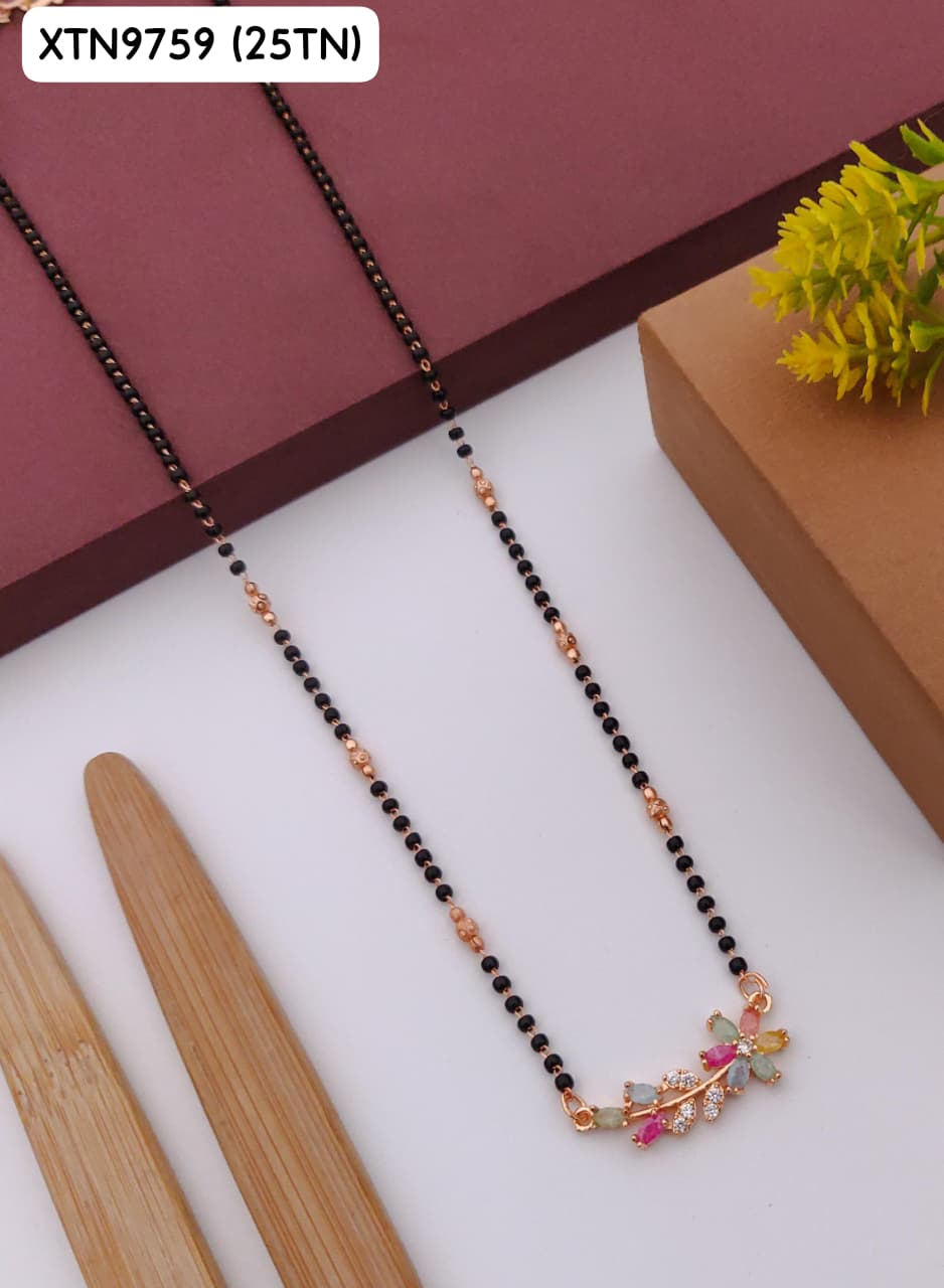 AD ROSE GOLD MANGALSUTRA CZ MULTI COLOUR DES NO 25TN01