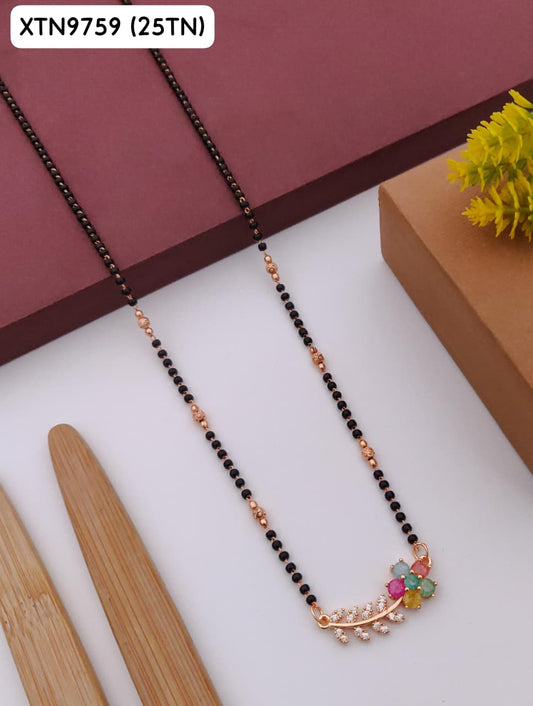AD ROSE GOLD MANGALSUTRA CZ MULTI COLOUR DES NO 25TN01