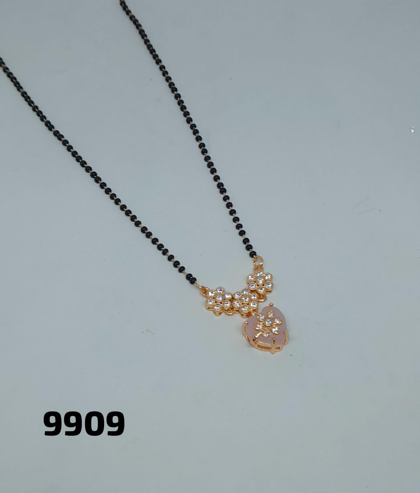 AD ROSE GOLD MANGALSUTRA REG  HEART-STONE