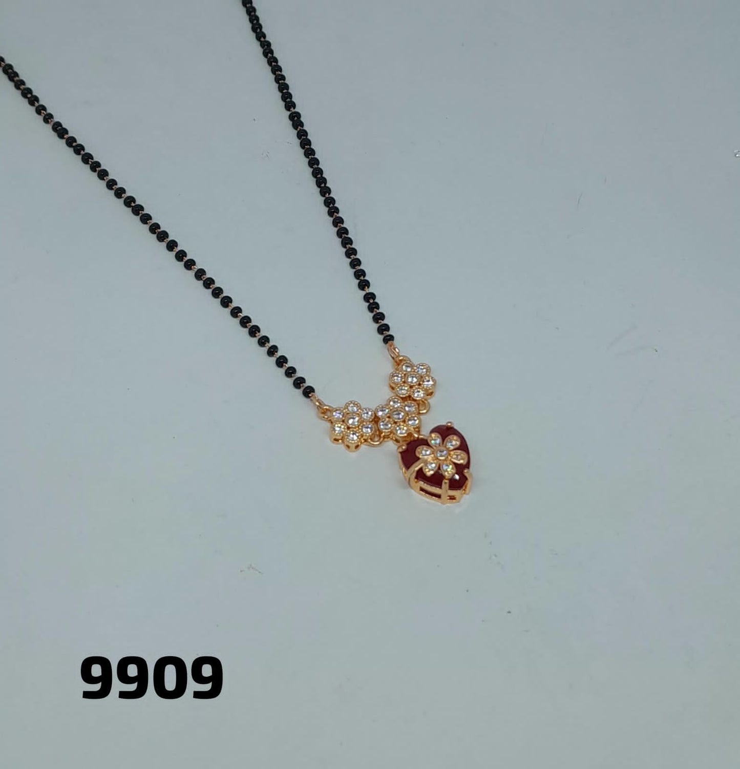 AD ROSE GOLD MANGALSUTRA REG  HEART-STONE