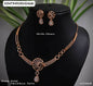 AD ROSE GOLD NECKLACE WITH EARRINGS HS4689