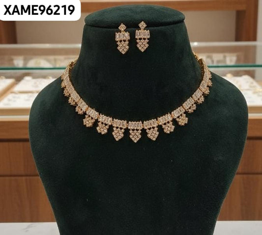 AD ROSE GOLD NECKLACE WITH EARRINGS HSABC01