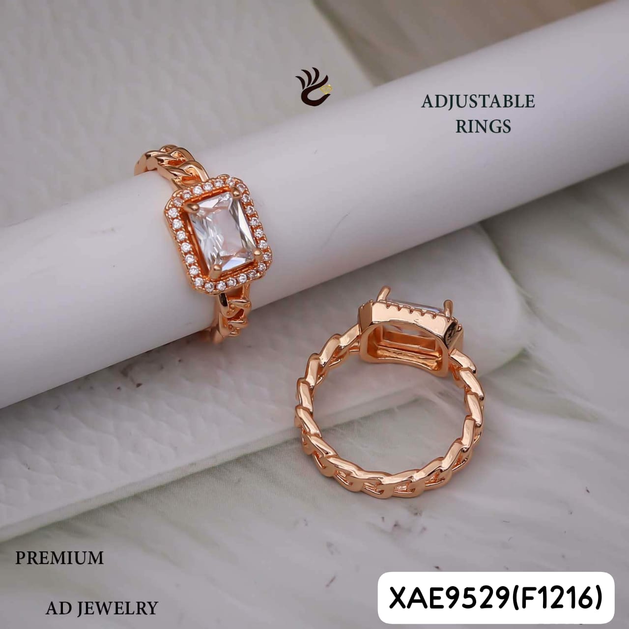 AD ROSE GOLD RINGS FREE size-F1216