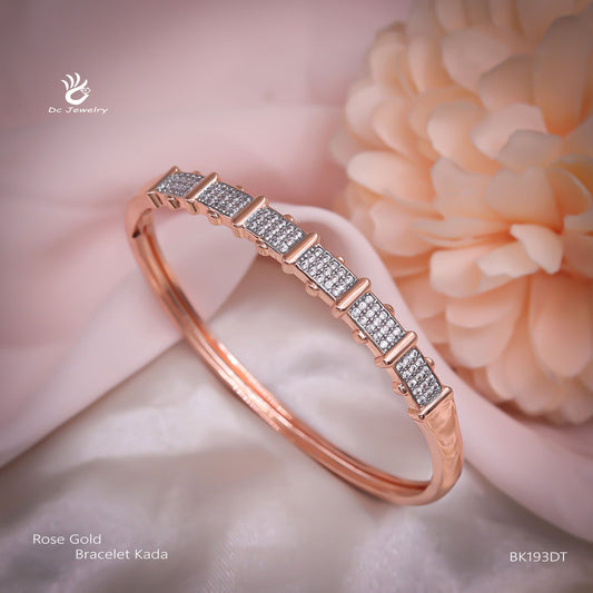 AD DOUBLE TONE RODIUM ROSE GOLD COPPER BRACELATE KADA BK193DT