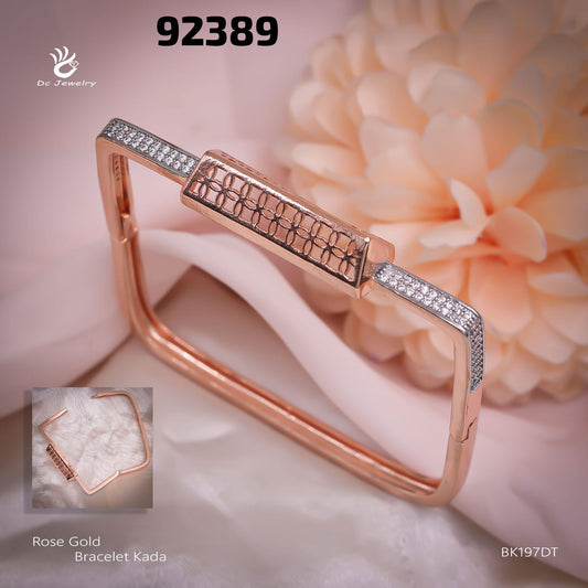 AD DOUBLE TONE RODIUM ROSE GOLD COPPER BRACELATE KADA BK197DT