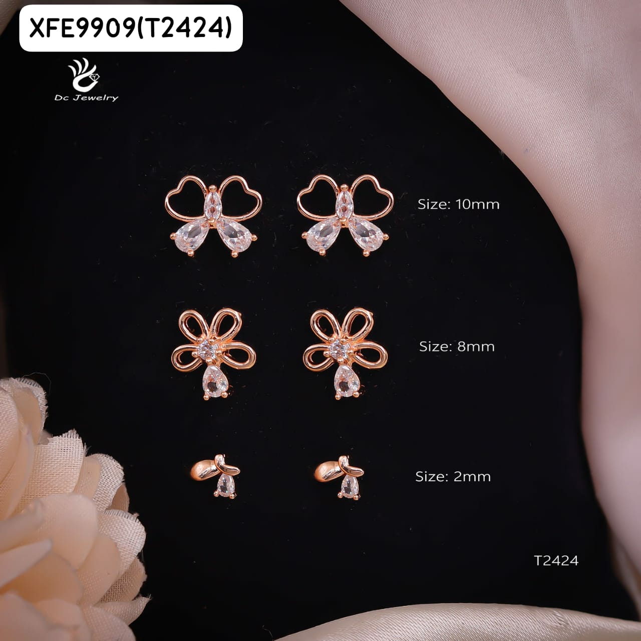 AD Rose Gold EARING TOPS T2424