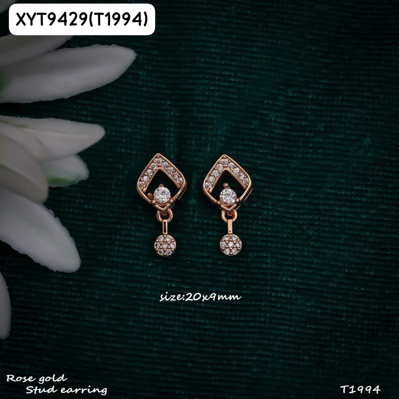 AD Rose Gold EARING TOPS T1994