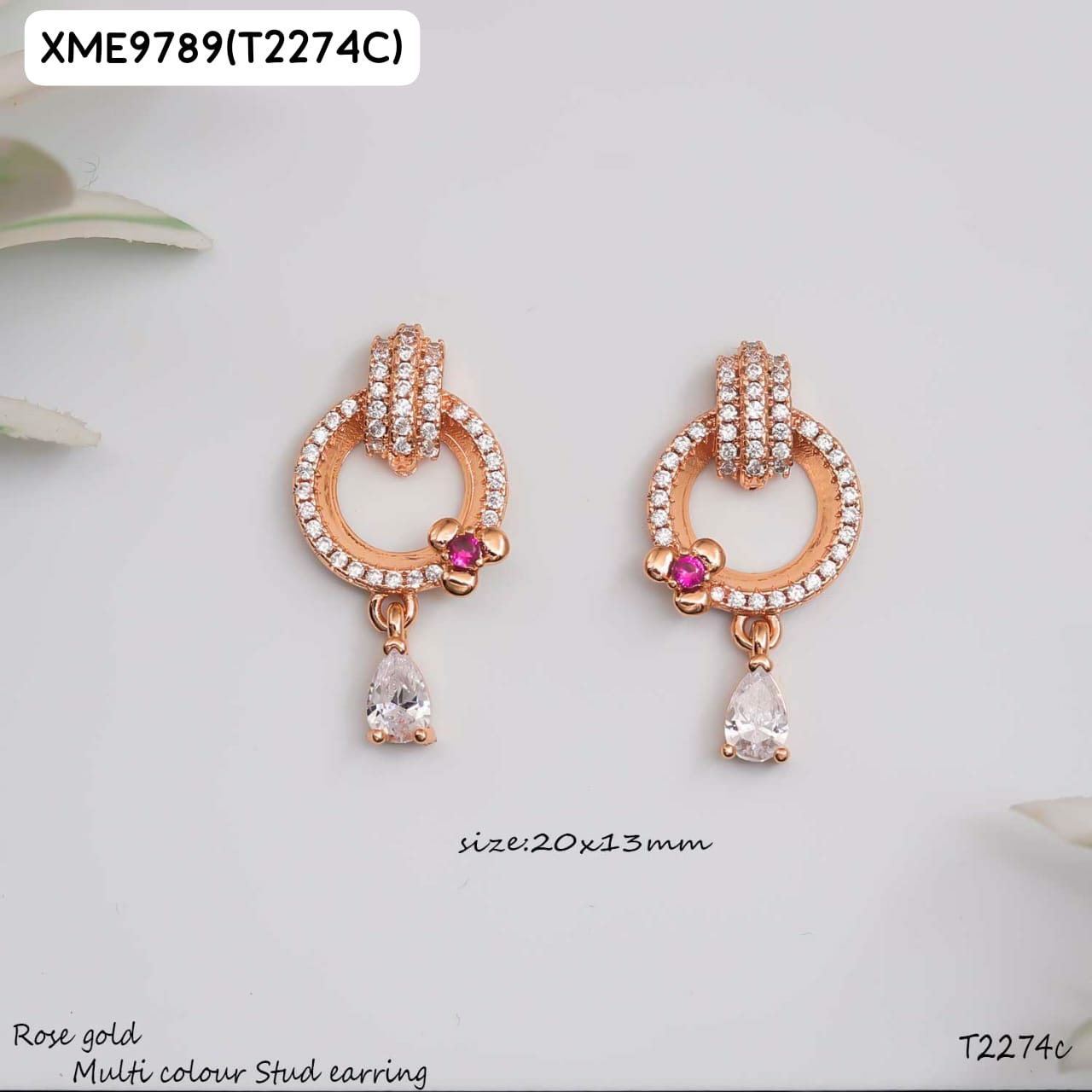 AD Rose Gold EARING TOPS T2274C