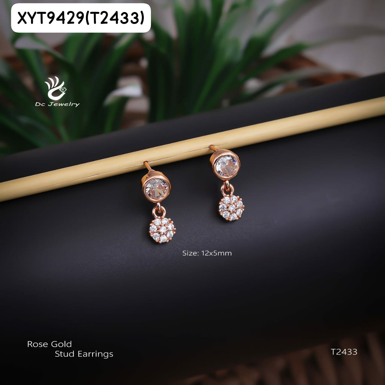 AD Rose Gold EARING TOPS T2433